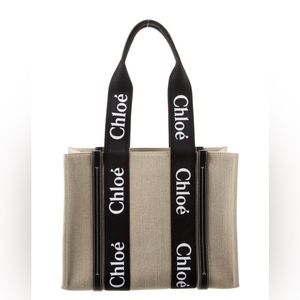 Chloé Canvas woody tote bag